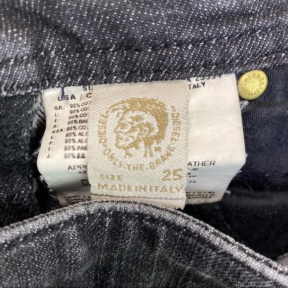 Diesel Matic Stretch Jeans Size 25 x 30 008YP Distressed Black Denim Slim Leg - Picture 9 of 10